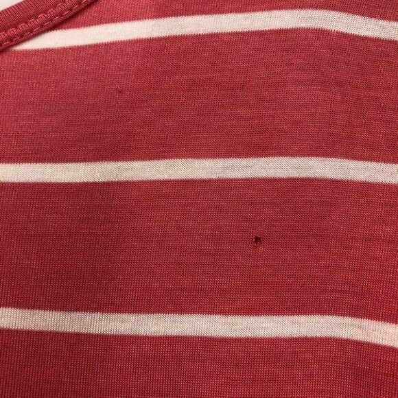 NWT White Birch (Solver Icing) coral white striped knot front drape  t-shirt M - Picture 7 of 12